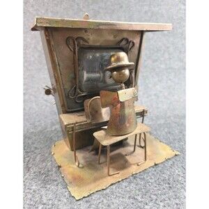 Steam Punk Copper/Tin Music Box Man Play Piano "The Sting" Unique Piece